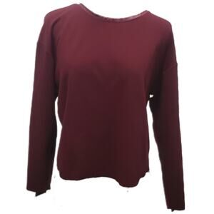 Zara ruffle long sleeve tie v back scuba top S small